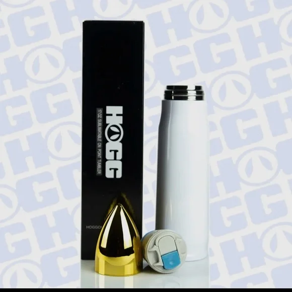 Hogg Outfitters White and Gold Bullet Flask - Picture 2 of 2